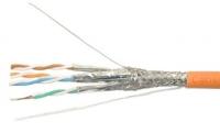 Кабель витая пара SFUTP4-C5E-S24-IN-LSZH-OR-305 SF/UTP кат.5e 4 пары (24 AWG) ож (solid) экран - фольга + медная оплетка LSZH оранж. (уп.305м) Hyperline 376326
