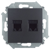 Розетка компьютерная 2-м Simon15 RJ45 кат.5E UTP AMP графит Simon 1591552-038