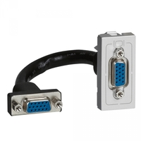 Розетка Mosaic HD15 1 модуль алюминий + шнур - 079377 Legrand