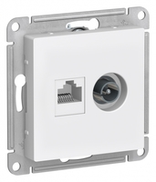 Механизм розетки 2-м ATLAS DESIGN комп. RJ45 кат.5E+TV бел. SchE ATN000189 Schneider Electric