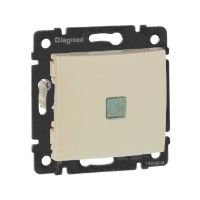 Механизм переключателя проходного 1-кл. СП Valena 10А IP31 250В с зел. индикацией сл. кость Leg 774326 Legrand