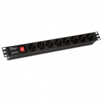 Блок розеток SHE19-8SH-S-IECд.19"шк.,горизонт.,с выкл.с подсв.,8 роз.Schuko(10А),250В,без каб.пит.,482.6х44.4х44.4мм(ШхВхГ) | 255002 Hyperline