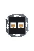 Механизм розетки комп. Simon15 2мод. RJ45 + CAT.5E черн. Simon 1591593-032