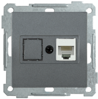 Механизм розетки комп. СП BOLERO РК11-1-Б RJ45 Cat6 антрацит IEK EKB16-01-K95 (ИЭК)