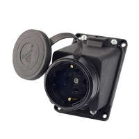 Розетка наклонная 2Р+РЕ 1х16А 220v (каучук) LEZARD 106-0400-0104/104