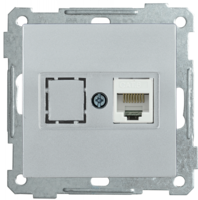 Механизм розетки комп. СП BOLERO РК10-1-Б RJ45 Cat5e серебр. IEK EKB15-01-K23 (ИЭК)