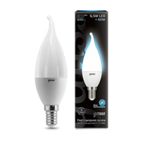Лампа светодиодная LED 6.5вт 230в Е14 белый свеча на ветру Candle taiЛампа Gauss - 104101207