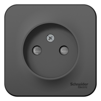 Розетка 1-м ОП Blanca 16А IP20 250В без заземл. защ. шторки антрацит SchE BLNRA001106 Schneider Electric