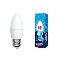 Лампа светодиодная LED-C37-11W/NW/E27/FR/NR Форма свеча, матовая. Серия Norma. Белый свет (4000K). Картон. ТМ Volpe Uniel UL-00003814