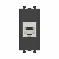 Розетка компьютерная 1мод. Avanti "Черный матовый" RJ45 кат.6A без шторок экранир. модульная механизм DKC 4412771 (ДКС)