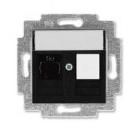 Розетка информационная Levit RJ45 кат. 5e и заглушка антрацит ABB 2CHH295117A6063
