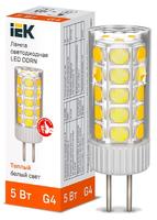 Лампа светодиодная CORN капсула 5Вт 12В 3000К керамика G4 | LLE-CORN-5-012-30-G4 IEK (ИЭК)