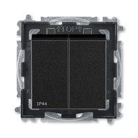 Выключатель 2-кл. Levit IP44 антрацит/дым. черн. ABB 2CHH595940A4063