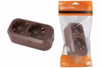 Колодка розеточная 2 гнезда 2П+З 16А 250В "Эко" (бук) | SQ1806-0060 TDM ELECTRIC