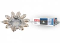 Светильник декоративный встраиваемый DLS-P112 GU5.3 CHROME/COGNAC+CLEAR "Peonia" без лампы основание металл; хром отделка стекло коньячный с прозр. кристаллами Fametto 10542