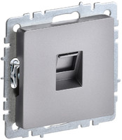 Розетка компьютерная СП RJ45 кат.5E BRITE РК10-БрС сталь IEK BR-K10-1-K46 (ИЭК)