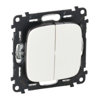 Выключатель двухклавишный в рамку Legrand Valena Allure белый 752705