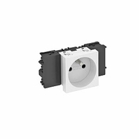 Розетка одинарная 0° Modul45connect франц. стандарт, 250 В, 16A (белый) (STD-F0C RW1) | 6120532 OBO Bettermann