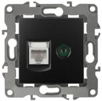 Розетка комбинированная RJ45+TV, Эра12, антрацит, 12-3110-05 - Б0027445 ЭРА (Энергия света)