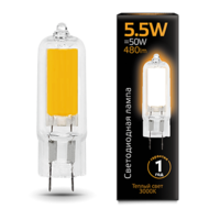 Лампа светодиодная LED 5.5 Вт 480 Лм 3000К теплая G4 капсула 220 В стекло Black Gauss - 107807105