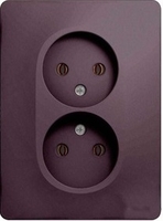 Розетка 2-м СП Glossa 16А IP20 250В без заземл. в сборе сиренев. туман SchE GSL001420 Schneider Electric