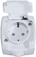 Розетка 1-м ОП Рондо 16А IP44 250В с заземл. защ. шторки бел. SchE RA16-112B-BI Schneider Electric