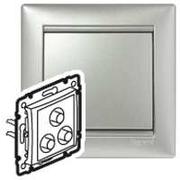 Механизм розетки СП Valena 3 вых. RCA алюм. Leg 770284 Legrand