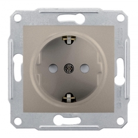 Розетка СП Sedna защ. шторки с заземл. титан SchE SDN3000168 Schneider Electric