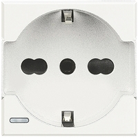 Розетка 1-м СП 2мод. Axolute 16А IP20 2P+E с заземл. немецк. стандарт бел. Leg BTC HD4140A16 Legrand