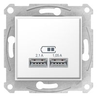 Розетка USB Sedna 2.1А (2х1.05А) механизм бел. SchE SDN2710221 Schneider Electric