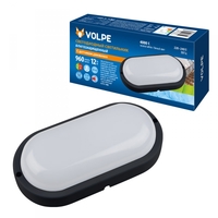 Светильник светодиодный ULW-Q213 12W/NW SENSOR IP65 BLACK Овал 12Вт 4000К 960лм 178х86мм накладной промышлен. влагозащ. опал. рассеив. черн. Volpe UL-00003659 Uniel