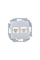 Розетка компьютерная 2-м СП Simon15 RJ45 кат.5E Systimax механизм алюм. Simon 1591593-033