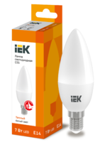 Лампа светодиодная LED 7вт Е14 тепло-белый матовая свеча ECO - LLE-C35-7-230-30-E14 IEK (ИЭК)