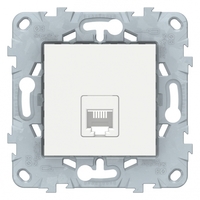 Розетка телефонная 1-м Unica New RJ11 4 контакт. механизм бел. SchE NU549218 Schneider Electric