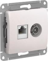 Механизм розетки компьютерной + ТВ 2-м GLOSSA RJ45 кат. 5Е перламутр SchE GSL000689 Schneider Electric
