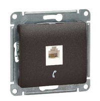Розетка телефонная 1-м Glossa RJ11 механизм шоколад SchE GSL000881T Schneider Electric
