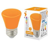 Лампа светодиодная LED-D45-1W/ORANGE/E27/FR/С BELL Колокольчик 1Вт матовая оранж. E27 декоративная (упак. картон) Volpe UL-00005642 Uniel