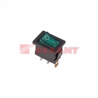Выключатель клавишный 250В 6А (3с) ON-OFF зел. с подсветкой Mini (RWB-206 SC-768) Rexant 36-2153