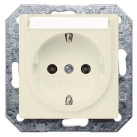 ЭЛЕКТРИЧЕСКИЙ БЕЛЫЙ РОЗЕТКА SCHUKO 10A DC/16A AC 250В C БЕЗРЕЗЬБОВЫМИ КОНТАКТНЫМИ ЗАЖИМАМИ С ПОЛЕМ ДЛЯ НАДПИСИ ЭЛ.-МЕХ.ЧАСТЬ DELTA I-SYSTEM Siemens 5UB1555