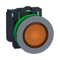 Кнопка 22мм 230-240В желт. с подсветкой заподлицо пластик C0 SchE XB5FW35M5C0 Schneider Electric