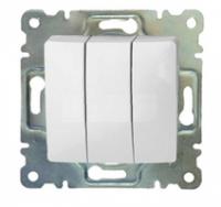 Выключатель 3-кл. СП Lillium IP20 механизм бел. Makel 30001091