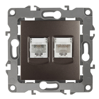 Розетка комбинированная RJ45+RJ11, Эра12, бронза, 12-3109-13 - Б0019359 ЭРА (Энергия света)