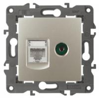 Розетка комбинированная Эра 14-3110-04 RJ45 (8p8c)+SAT/F 250В IP20 встраиваемая шампань Б0034317 (Энергия света)