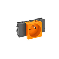 Розетка одинарная 0° Modul45connect франц. стандарт, 250 В, 16A (оранжевый) (STD-F0C ROR1) | 6120534 OBO Bettermann