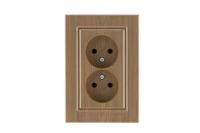 Розетка 2-м СП Karea 10А IP20 б/з дуб Makel 56101017