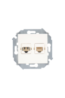 Механизм розетки комп. + телеф. 1-м СП Simon15 RJ11 RJ45 сл. кость Simon 1591590-031