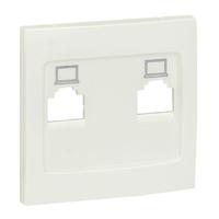 Валенсия лицевая панель розетки RJ-45 2-местная жемчуг EKF PROxima | ESK02-L-035-50