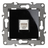Розетка информационная 12-3107-06 RJ45, чёрный (10/100/2400) |Б0014728 | ЭРА (Энергия света)
