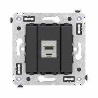 Розетка компьютерная 1-м СП Avanti "Черный матовый" RJ45 кат.6 без шторок экранир. механизм DKC 4412793 (ДКС)
