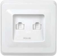 Розетка компьютерная 2-м ВЕГА RJ45 Cat5e РК10-2-ВБ бел. IEK EKV25-K01-DM (ИЭК)